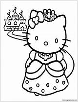 Pages Kitty Hello Heart Coloring Color sketch template