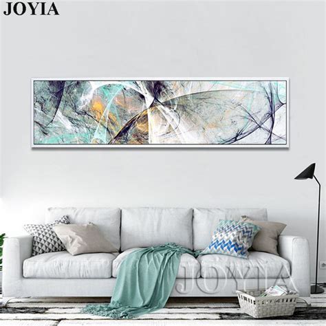 modern abstract geometric lines decorative painting colors canvas prints large horizontal