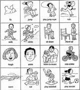 Action Worksheet Kids Verbs Esl Words Worksheets Kindergarten Grade Worksheeto Vocabulary Via sketch template