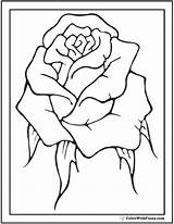 Coloring Rose Pages Single Color Bud Adults Printable Pdf Lovely Pink Colorwithfuzzy Kids Simple sketch template