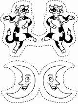 Coloring Diddle Hey Cow Moon Over Jumping Pages Nursery Jumped Template Crafts Preschool Craft Popular Color Printable Rhymes Library Clipart sketch template
