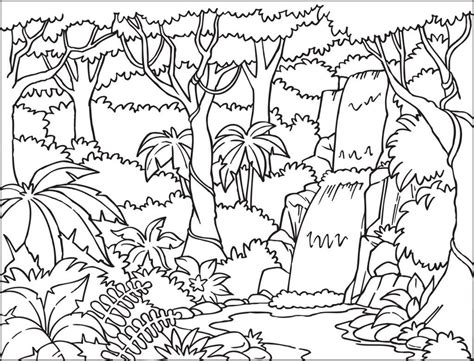coloring pages waterfall coloring page