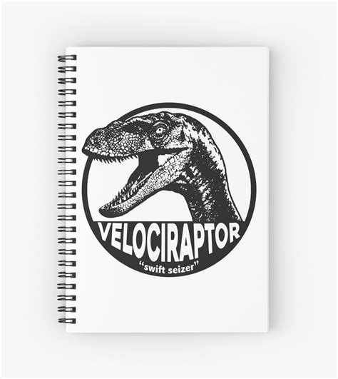 Velociraptor Jurassic Park Spiral Notebooks By Charchap Redbubble