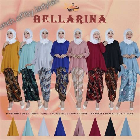 sold out bellarina kebaya scallop with kain pario instant baju raya