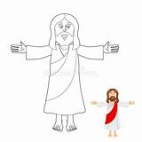 Jesus Coloring Christ Linear Children Drawing Book sketch template