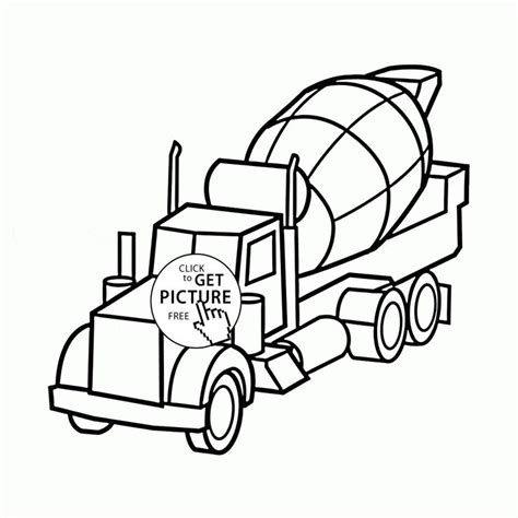 cement mixer truck coloring page  preschoolers transportation