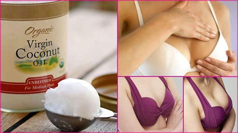 massage your breasts with using coconut oil and see the
