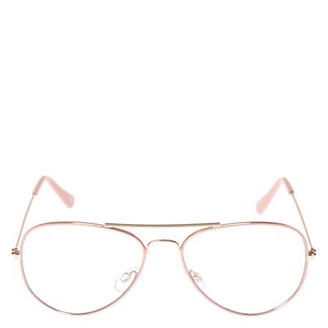 blush aviator clear fake glasses claire s us