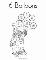 Coloring Balloons Six Number Numbers Pages Birthday Clown Balloon Twistynoodle Print Noodle Tracing Twisty Outline Built California Usa Favorites Login sketch template