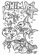 Coloring Animals Pages Water Printable Sea Creatures Getcolorings Color Ocean Quick sketch template