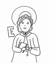 Elizabeth Coloring Seton Ann Pages St Flowers Getdrawings Choose Board Catholic sketch template