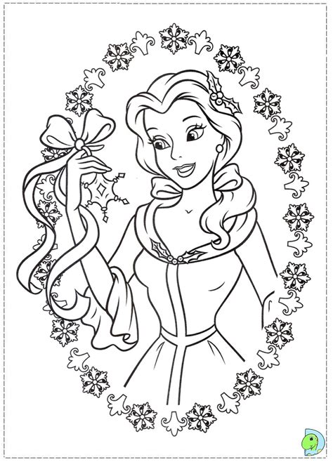 christmas disney princess coloring page dinokidsorg