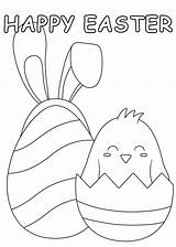 Easter Happy sketch template