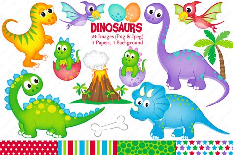 dinosaurs graphics illustrations din design bundles