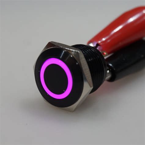 mm black av illuminated momentary switch purple ring  saber armory