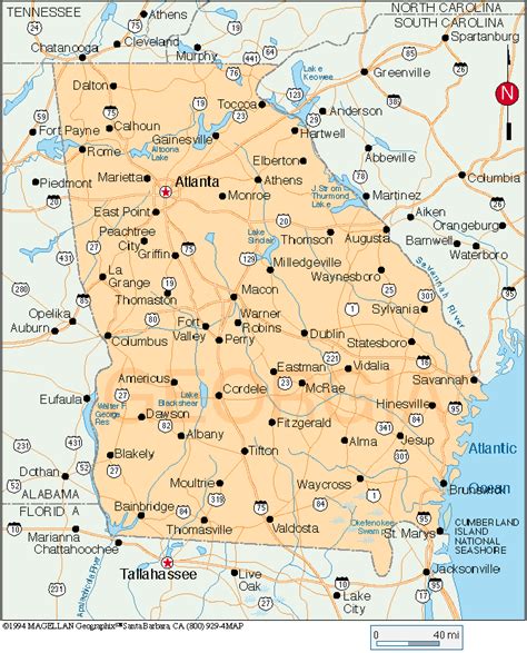 North Georgia Map With Cities Interactive Map