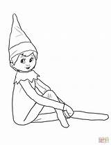 Elf Coloring Shelf Pages Colouring Christmas sketch template