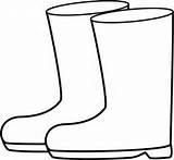 Boots Rain Clip Boot Coloring Wellies Template Clipart Pages Wellington sketch template