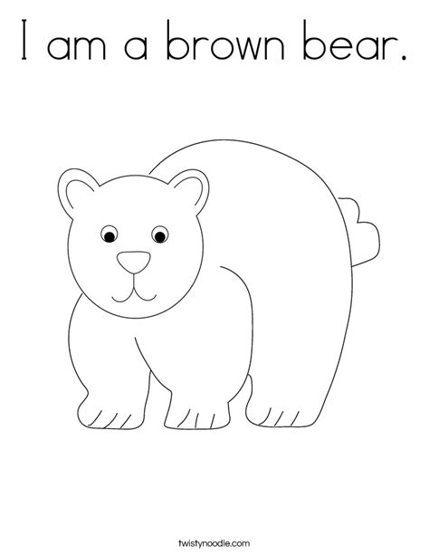 brown bear coloring page twisty noodle