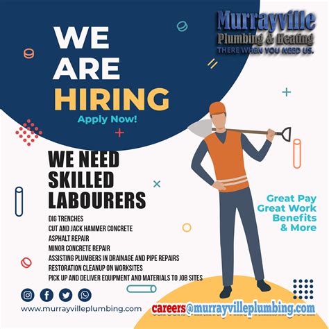 hiring skilled labourer murrayville plumbing heating