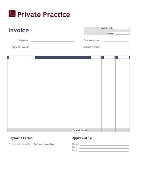 blank invoice templates   word excel  formats samples