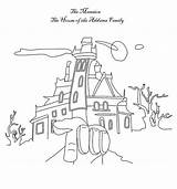 Addams Morticia Studyvillage Ot7 Famille sketch template