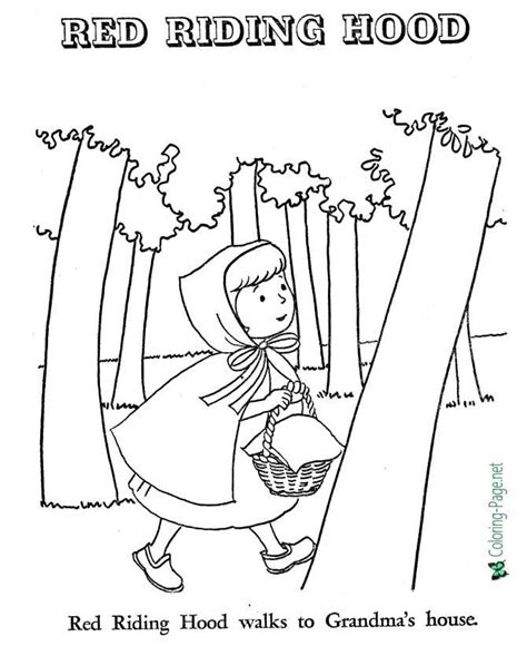 grandmas house  red riding hood coloring page