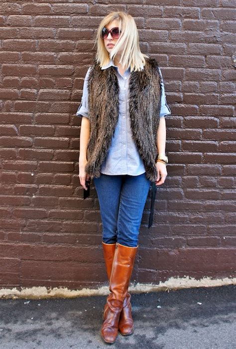 wear  fur vest  boston fashionista
