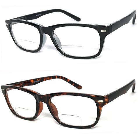 1 or 2 pairs clear bifocal reading glasses retro rectangular frame