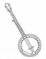 Banjo Coloring Pages Bass String Guitar Drawing Outline Getdrawings Printable Museprintables sketch template