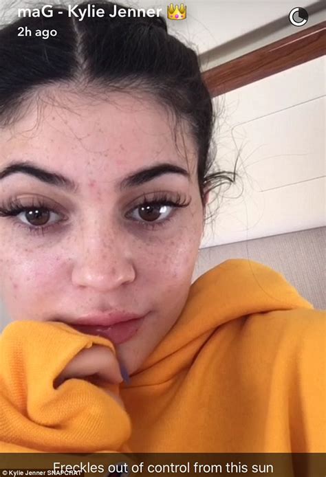 kylie jenner shares make up free selfies on snapchat following birthday celebrations daily