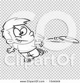 Clip Tossing Frisbee Outline Boy Illustration Cartoon Rf Royalty Toonaday sketch template
