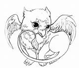 Coloring Pages Dragon Cute Baby Creatures Potter Harry Griffin Mythical Fantasy Hippogriff Dragons Printable Color Drawing Animal Detailed Mythological Print sketch template