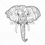 Elephant Tribal Head Getdrawings Drawing Drawings sketch template