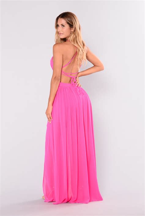 all summer long maxi dress hot pink