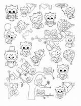 Stickers Coloring Pages Cute Color Planner Sheets Kids Etsy Owls Loving Own Set sketch template