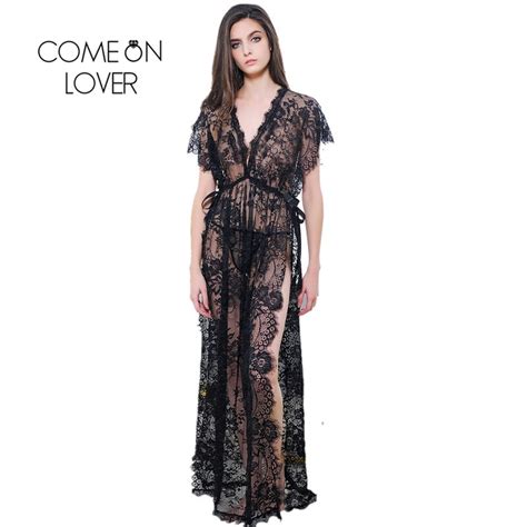 Buy Comeonlover Long Deep V Women Nightgown Black