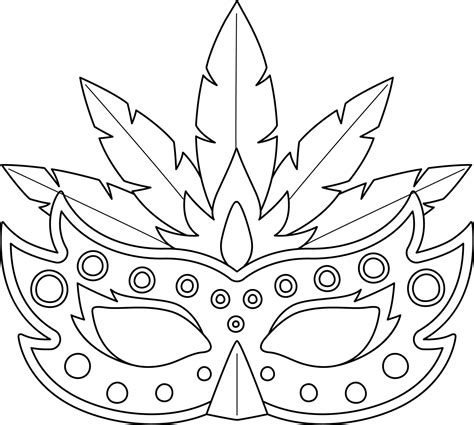 mardi gras mask isolated coloring page  kids  vector art