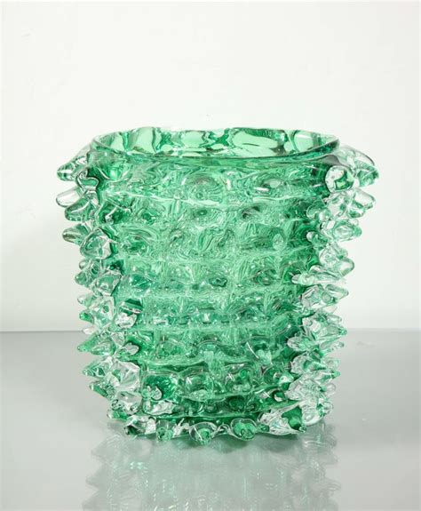 Large Green Murano Glass Spike Vase For Sale At 1stdibs