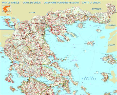 detailed road map  greece greece detailed road map vidianicom maps   countries