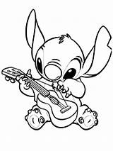 Coloring Stitch Pages Lilo Disney Print Ukulele Printable Baby Drawing Kids Angel Sheets Color Colouring Cute Getcolorings Getdrawings Online Coloriage sketch template
