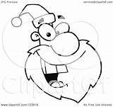 Santa Outline Face Coloring Facing Laughing Right Illustration Royalty Clipart Toon Hit Rf sketch template