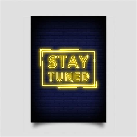 premium vector stay tuned neon signs style