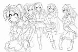 Madoka Magica Coloring Pages Template Lineart Puella Magi Sketch Templates sketch template
