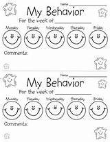 Behavior Chart Sheet Preschool Daily Classroom Kids Behaviour Report Kindergarten Parents Coloring Parent Weekly Behavioral Teacherspayteachers Management Simple School Color sketch template