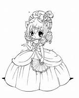 Anime Girl Chibi Coloring Pages Princess Getdrawings Drawing sketch template