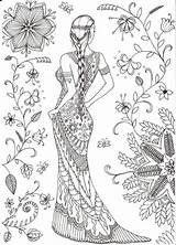 Coloring Pages Adult Adults Designs Woman Sheets Colouring sketch template