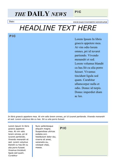 newspaper template   documents   word  excel