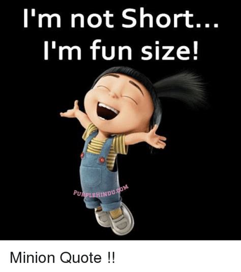 I M Not Short I M Fun Size Da Indu Minion Quote Meme