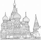 Moscow Structures Colouring sketch template